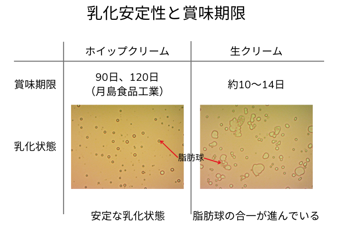 乳化安定性と賞味期限